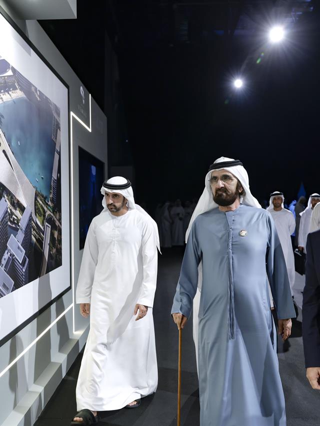 His Highness Sheikh Mohammed bin Rashid Al Maktoum -  - Mohammed bin Rashid reviews Azizi Developments’ cultural district project in Dubai South