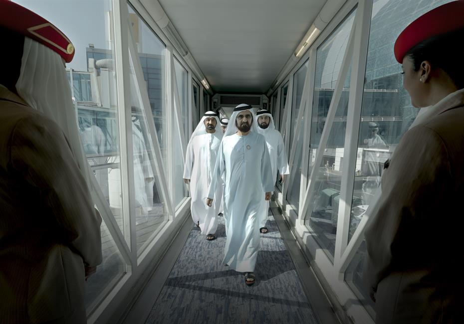 His Highness Sheikh Mohammed bin Rashid Al Maktoum-News-Mohammed bin Rashid reviews Emirates’ new A350 at Dubai International Airport