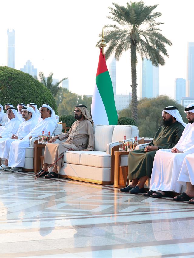 His Highness Sheikh Mohammed bin Rashid Al Maktoum -  - Mohammed bin Rashid meets with top graduates of Dubai Police Academy