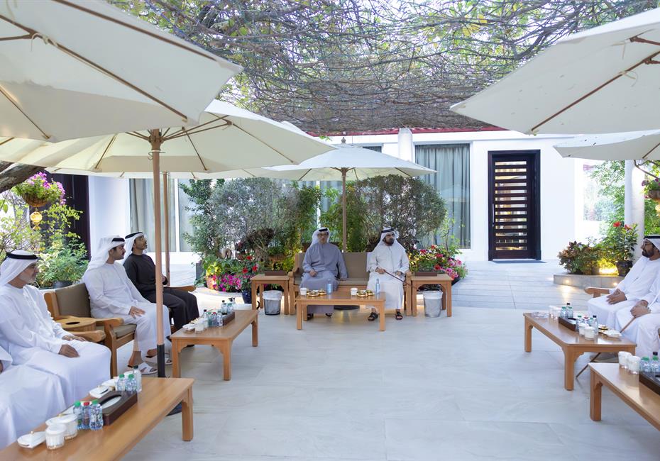 His Highness Sheikh Mohammed bin Rashid Al Maktoum-News-Mohammed bin Rashid meets with Mansour bin Zayed at Al Marmoom