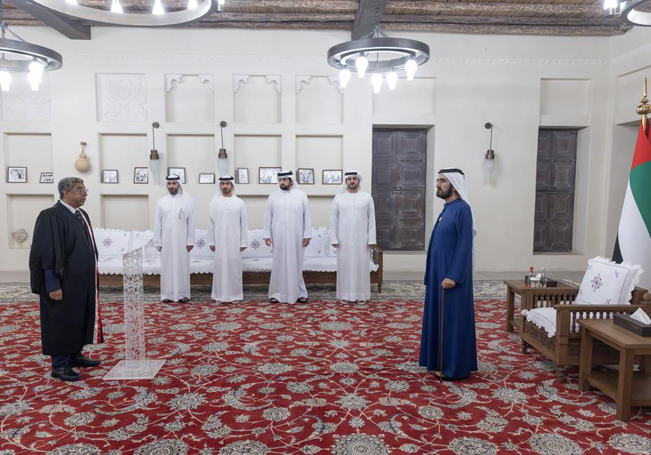 His Highness Sheikh Mohammed bin Rashid Al Maktoum-News-Mohammed bin Rashid presides over swearing-in ceremony of eight new judges at Dubai Courts