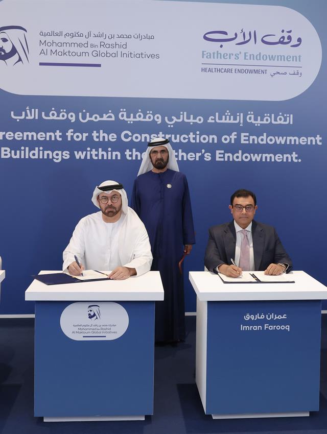 His Highness Sheikh Mohammed bin Rashid Al Maktoum -  - Mohammed bin Rashid attends MBRGI’s signing of agreements for three endowment buildings in support of the Fathers’ Endowment campaign