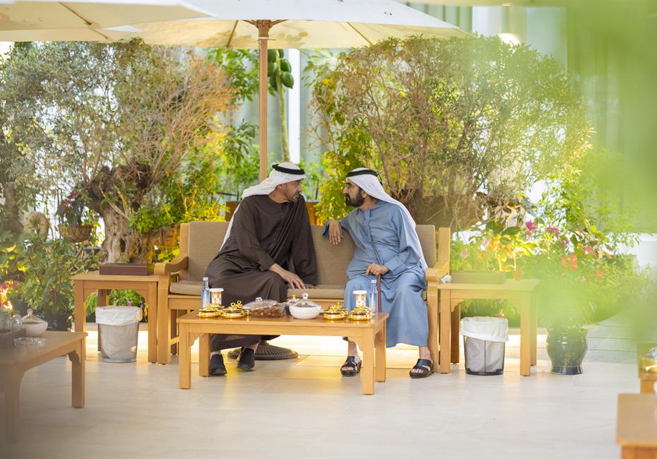 His Highness Sheikh Mohammed bin Rashid Al Maktoum-News-UAE President meets with Mohammed bin Rashid at Al Marmoom in Dubai